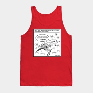 risk warning mexican cenzontle bird cartoon Tank Top